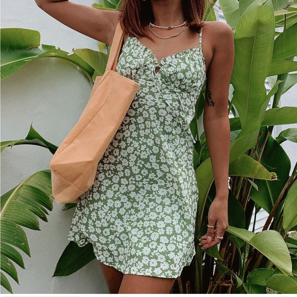 Tasmin mini dress green floral